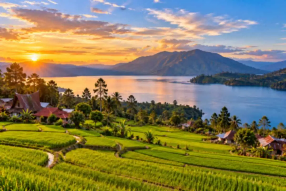 Huta Balian Samosir, Wisata Persawahan Estetik dengan Panorama Alam Danau Toba